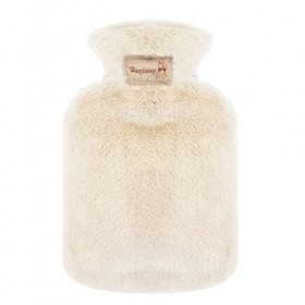 Bouillotte Eau 1L, 1000ML Bouillotes pour eau Chaude, Bouillote Caoutchouc, Bouillotte eau Chaude Peluche, Sûr et durable, Am