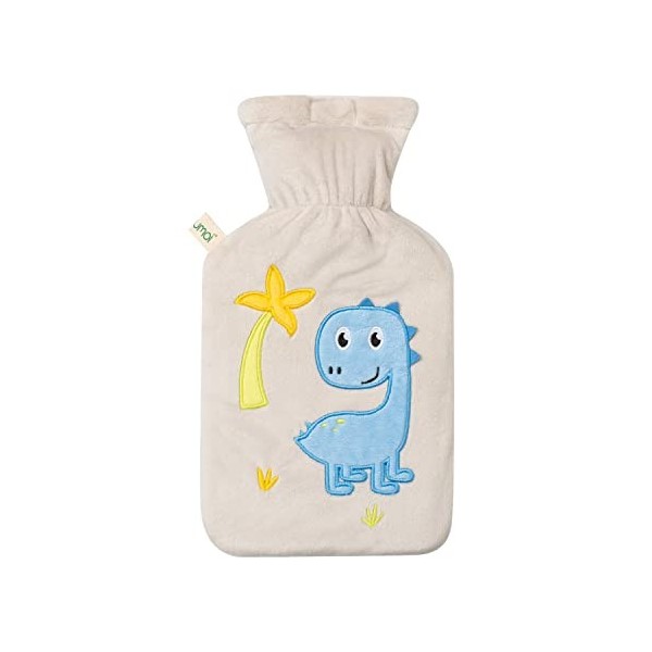 Bouillotte Premium Einhorn 1 litre avec housse en polaire souple de haute qualité brodée Einhorn, fermeture velcro et doublur