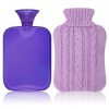 Attmu classique en caoutchouc transparent Bouillotte 2 litre avec housse en tricot – Violet