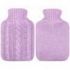 Attmu classique en caoutchouc transparent Bouillotte 2 litre avec housse en tricot – Violet