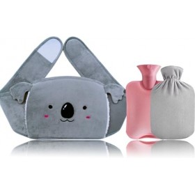 Bouillottes avec 2 housses Douce, 3 in 1 Peluche Bouteille deau Chaude, ceinture réchauffez votre épaule, taille, Soulage do