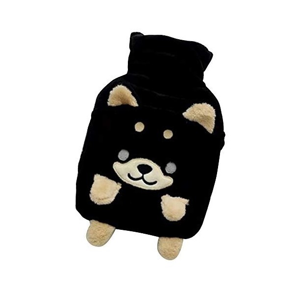 lulalula Bouillotte de 1 litre avec housse en peluche super douce Shiba Inu en caoutchouc naturel de qualité supérieure, pour