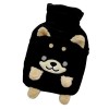 lulalula Bouillotte de 1 litre avec housse en peluche super douce Shiba Inu en caoutchouc naturel de qualité supérieure, pour