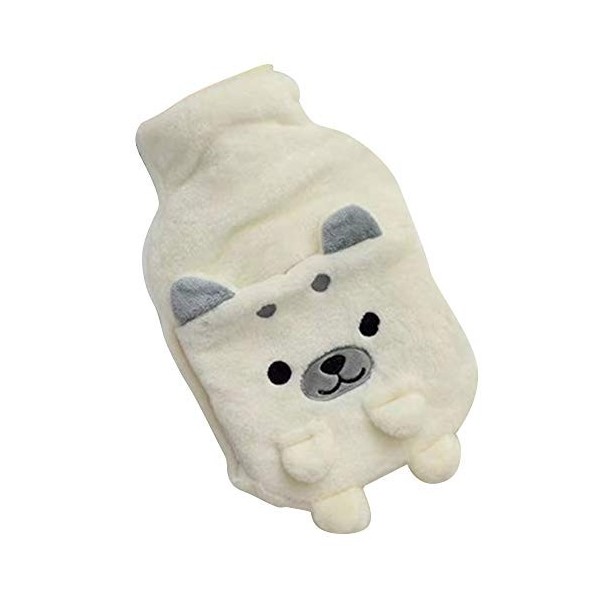 lulalula Bouillotte de 1 litre avec housse en peluche super douce Shiba Inu en caoutchouc naturel de qualité supérieure, pour