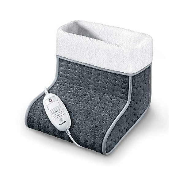 Beurer FW 20 Chauffe-pieds, avec doublure en peluche, chauffage électrique des pieds avec 3 niveaux de température, arrêt aut