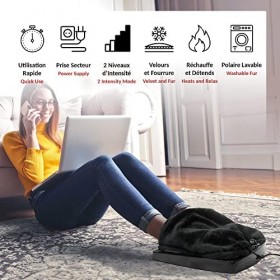 Chauffe Pieds Chauffant Électrique - Chancelière avec Thermostat, 2 Niveaux de Température - Maintien vos Pieds au Chaud en 2