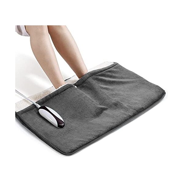 Coussin Chauffant pour Chauffe-Pieds Électrique, Taille Extra Large 50 x 80 CM avec 5 Réglages de Température et Protection C