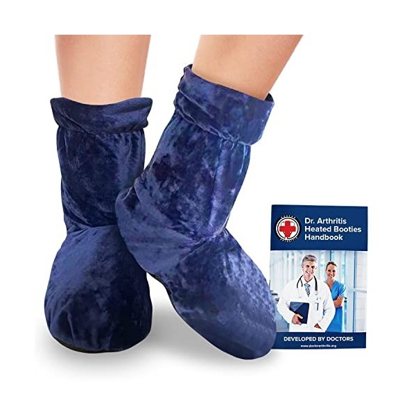 Chausson Chauffant Micro Onde Conçus par des Médecins ne Pas Marcher avec Chaussons Bouillotte Femme, Chaussons Chauffants 