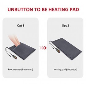 Comfier Chauffe-pieds et coussin chauffant 2 en 1, 12 V, tension de sécurité, lavable, grande taille, arrêt automatique de 60