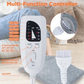 TAIKOUL Chauffe-pieds Electrique, Coussin Chauffant, Avec 6 Niveaux de Chauffage, 4 Minuteries Chancelière Chauffante lavable