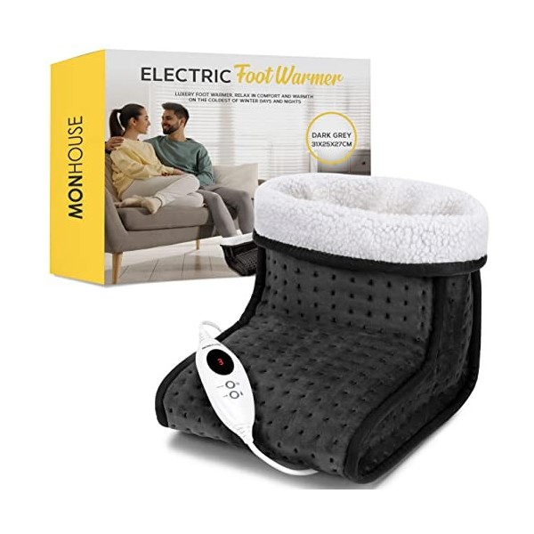 MONHOUSE Chauffe-pieds Electrique - Chauffe-pieds Froids Pour Un Usage Domestique Et Un Bureau - Coussin Chauffant Doux Et Re