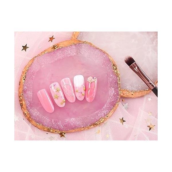 AKOAK 1 palette de vernis à ongles gel Phnom Penh en résine dagate de cristal pour nail art, outil de présentation, rose