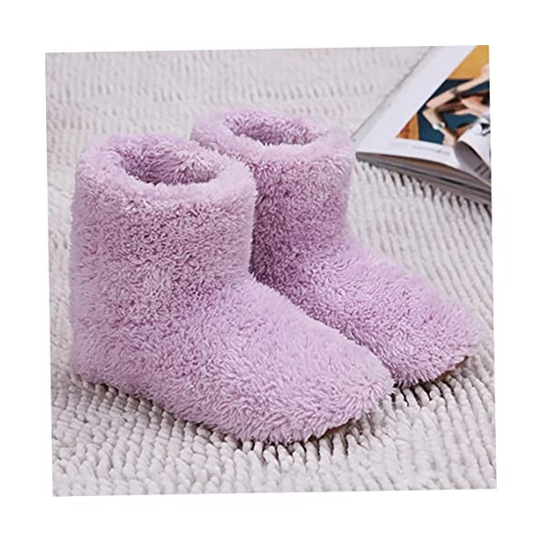 Chaussons chauffants électrique USB chauffage hiver chaud pantoufles chauffe-pieds pour une bonne nuit de sommeil gris chauff