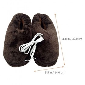 Healifty Chaussons chauffants électriques USB pour adulte Marron, Taille Unique