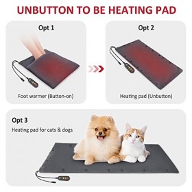 Comfier Tapis Chauffant Chien Chat et couverture chauffante 12 V,&nbsp;Chauffe-pied, Température Constante et 60 minutes darrêt A