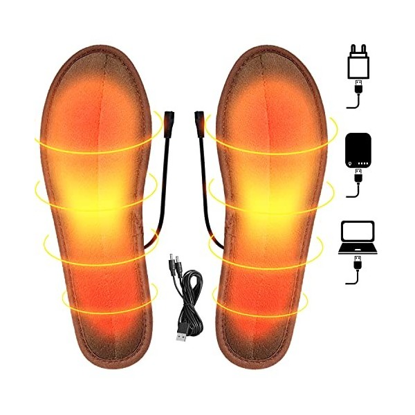Semelles chauffantes, chauffe-pieds USB, coussin chauffant lavable, semelles chauffantes, chauffe-pieds, semelles thermiques,