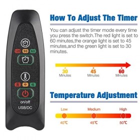 IWILCS Chauffe-pieds électrique, Chauffe-pieds flanelle, USB Chauffe-pieds, 3 modes de chauffage, pour pieds de nimporte quel