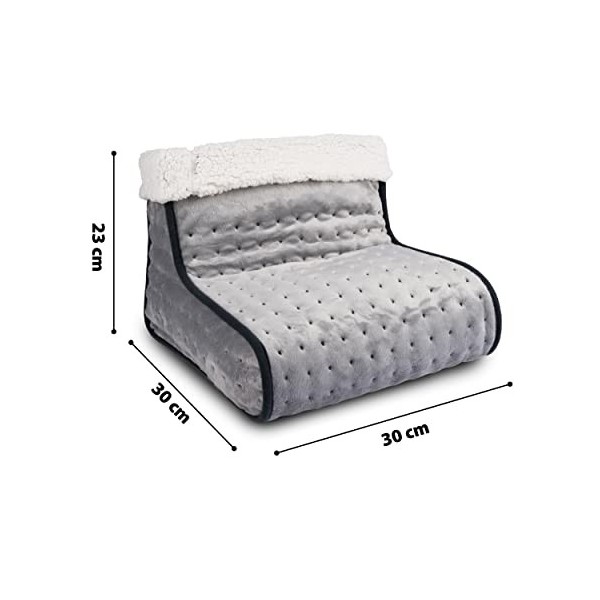 Alpina Chauffe-Pieds Électrique avec Housse Intérieure Amovible, 3 Niveaux de Chaleur, Gris Foncé