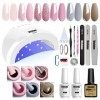 Vishine Vernis à ongles gel kit de démarrage avec 48 W Sunone lampe UV à ongles à LED Speed sèche Manucure outils 6 couleurs 