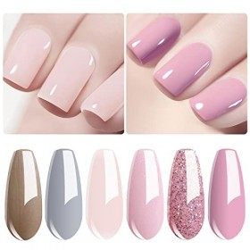 Vishine Vernis à ongles gel kit de démarrage avec 48&nbsp;W Sunone lampe UV à ongles à LED Speed sèche Manucure outils 6&nbsp;couleurs 