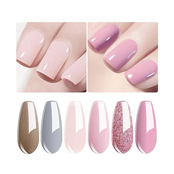 Vishine Vernis à ongles gel kit de démarrage avec 48 W Sunone lampe UV à ongles à LED Speed sèche Manucure outils 6 couleurs 