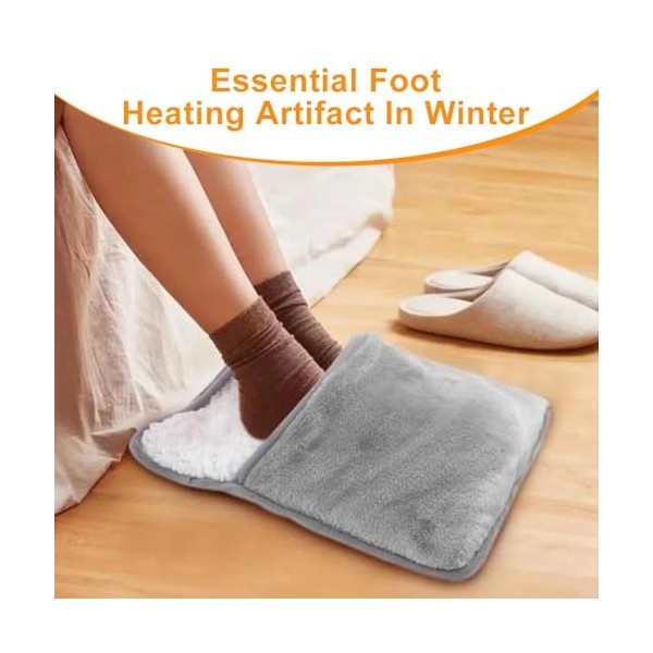 HIULLEN Chauffe Pieds Electrique, Electrique Chancelière Chauffante en flanelle douce, Chauffe-Pieds Température Constante po