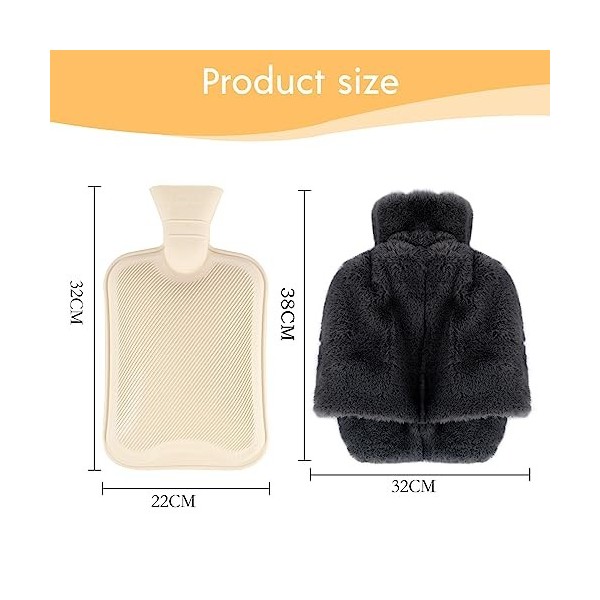 Chauffe Pieds 2 in 1 Chauffe-pieds Peluche avec 2L Bouillottes Bouillotte Pied avec Housses en Peluche Super Douce Et Chaude 