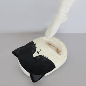 Balvi Chauffe Pied Kitty FRAC Couleur Noir et Blanc Un Chat Qui Vous Garde au Chaud Polyester 20x33x3