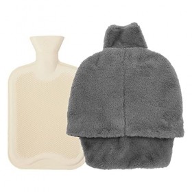 AVCXEC Chauffe Pied Bouillotte 2L, 2 en 1 Chauffe Pied Peluche, Confortable et Doux Chaufferette Pieds, Bouillotte pour Les P