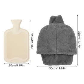 AVCXEC Chauffe Pied Bouillotte 2L, 2 en 1 Chauffe Pied Peluche, Confortable et Doux Chaufferette Pieds, Bouillotte pour Les P