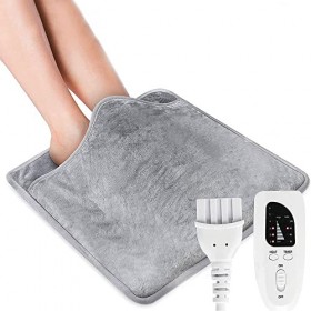 LUFEIS Chauffe-Pieds Electrique, Chauffe Pieds Chauffant Électriqu Confortable, Modes de Chauffage 4 Minuterie Arrêt, Couvert