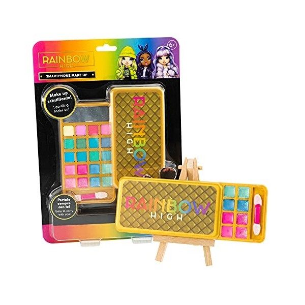 Nice Group Rainbow High Smartphone Make Up, Kit de Maquillage pour Enfants avec Fard à paupières, Rouge à lèvres, applicateur