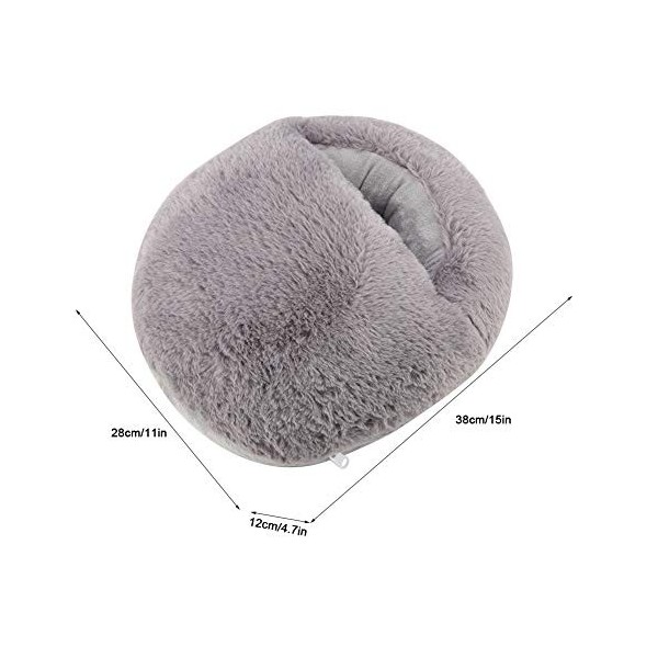 Chauffe pieds Dhiver, Fourrure de Lapin + élément Chauffant Coussin de Chauffe pieds USB avec Tissu en Peluche de Qualité Su