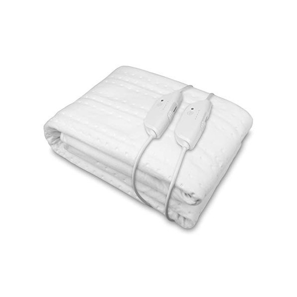 medisana HU 676 XXL Couverture de lit électrique King Size avec 2 éléments de commande, 150 x 160 cm, arrêt automatique, avec