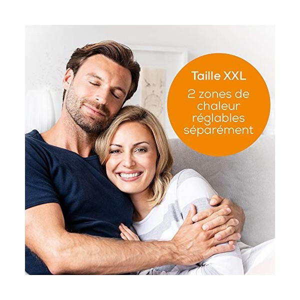 Beurer UB 68 XXL Surmatelas chauffant double, 150 x 160 cm, 2 zones de température, 4 niveaux de température, système de sécu