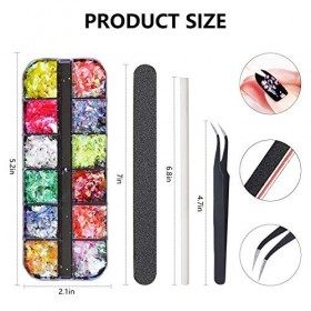EBANKU 9 Boîtes Nail Art Ongles Strass Art dongle Précieuses de Cristaux Mélangés Clou Goujons étoile de Perles de Pièrres S