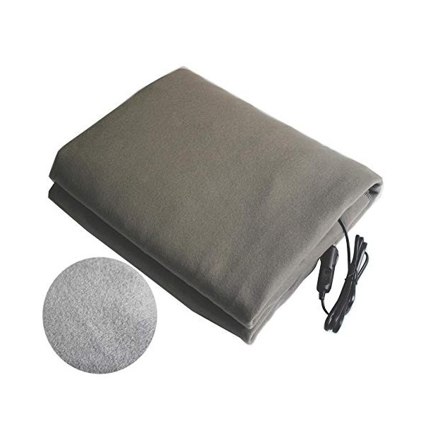 yummyfood 12V Voiture Couverture Chauffante Électrique, Chauffe Matelas Surmatelas Chauffant pour Le Bureau, La Maison, La Co