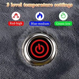 NewWay USB Châle De Couverture Chauffante, 150x80cm Couverture Chauffante avec 3 Niveaux de Chauffage, Couverture Chauffante 