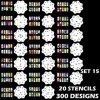 Set 15 300 Airbrush Nail Art Stencil Designs 20 Heart Template Sheets Kit Paint by Custom Shop