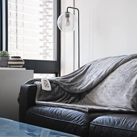 Westerly Couverture chauffante électrique King Size avec double contrôleur, gris