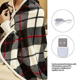 couverture chauffante,Châle chauffant électrique USB,42℃-50℃ couverture chauffante Couvertures chauffantes électriques USB av