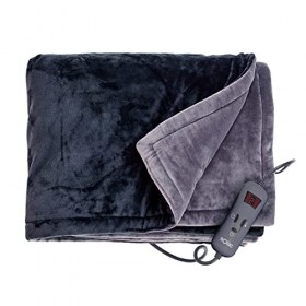 Solac CT8608 Reykjavik Couverture électrique Double, 180 W, 10 températures, Couverture en Flanelle, connecteur Amovible, Lav