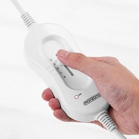 Deuba Couverture électrique chauffante Blanche Lavable Chauffe Matelas 60W 150x80 cm avec Interrupteur