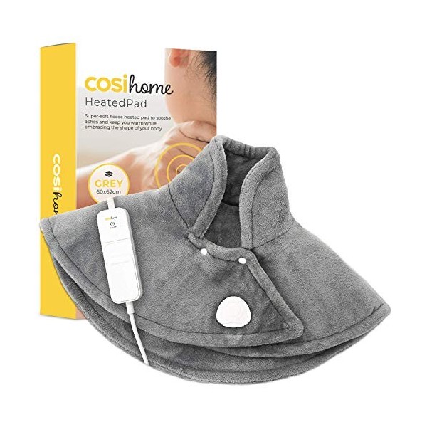 Cosi Home Coussin Chauffant Epaules et Dos Tour de Cou, Chauffe-épaules Électrique en polaire super douce, 3 niveaux de chale