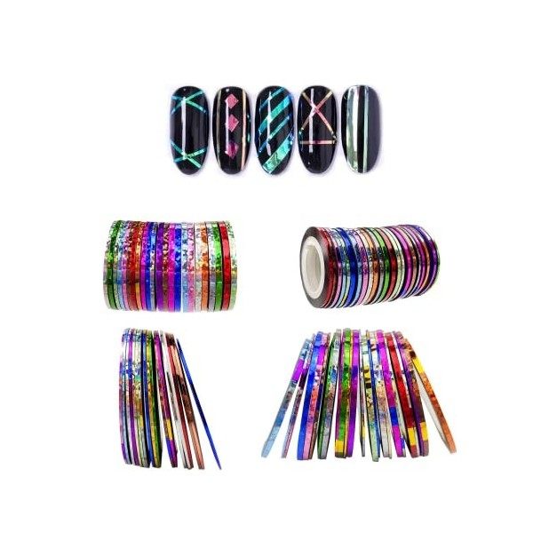 42 Couleurs Nail Art Décoration Stripes Nail Sticker Autocollant Fil Striping Tape Bande Manucure Rouleau à Ongles Ruban Band