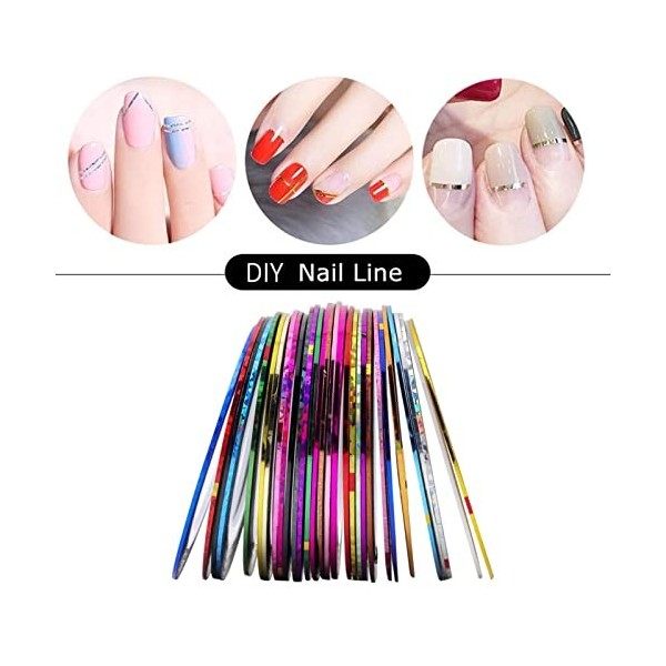 42 Couleurs Nail Art Décoration Stripes Nail Sticker Autocollant Fil Striping Tape Bande Manucure Rouleau à Ongles Ruban Band