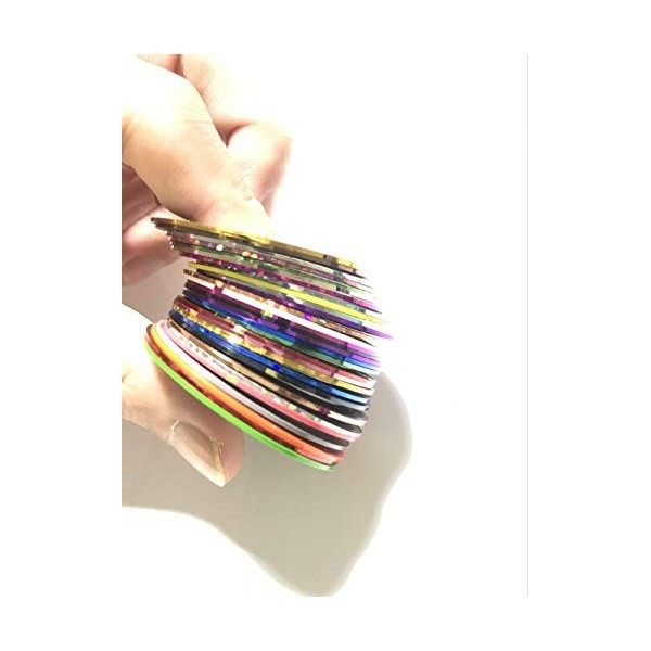 30 Couleurs Nail Art Décoration Stripes, Ongle Nail Art Striping Tape, Striping Tape Fil Bandes Autocollant Ongle Tips