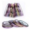 Ongle Nail Art Striping Tape,Yueser 60 Rolls Bandes de Ruban Adhésif Ongles Ruban à Rayures Nail Art pour Bricolage Nail Art,