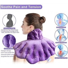 LIBRNTY Coussin chauffant,Coussin Nuque Chauffant,coussin chauffant graine de lin,Épaules et Dos,les douleurs musculaires et 