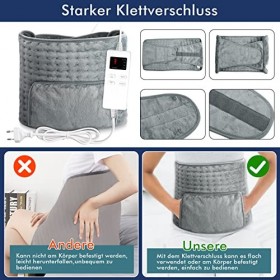 Coussin chauffant lombaire, arrêt automatique, chauffage rapide, couverture chauffante avec chauffe - dos, 6 niveaux de chauf